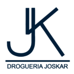 logo de la drogueria joskar, en tinta azul